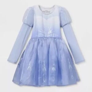 Girls' XXL Disney Frozen Elsa Long Sleeve Cosplay Dress Light Blue XXL New